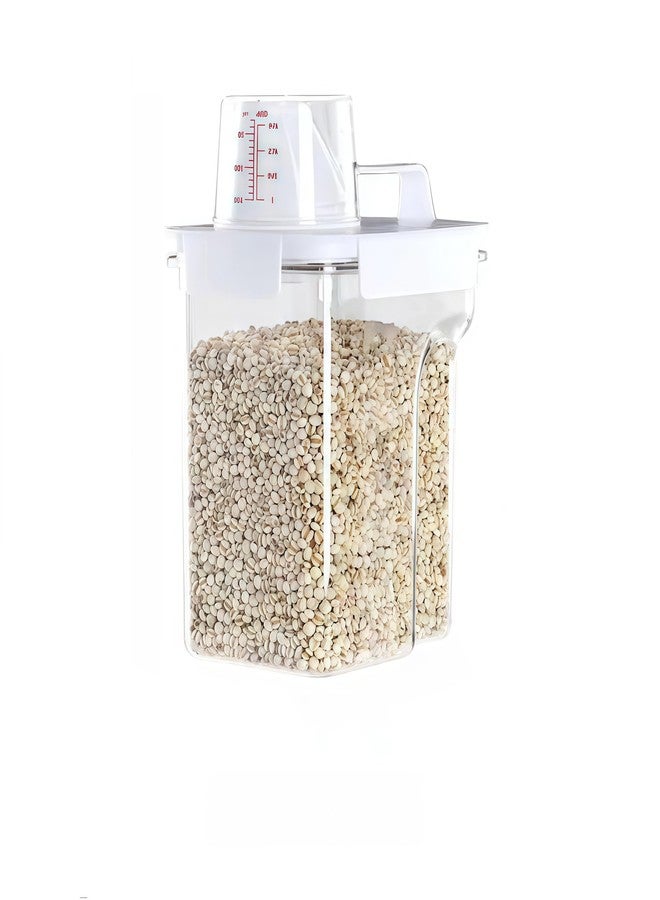 Komost Airtight Food Storage Canisters with Measuring Cup - Ideal for Cereal, Flour & Sugar | Kitchen Pantry Organization Containers, Dry Food Storage Canisters (2000ml) - Image 1